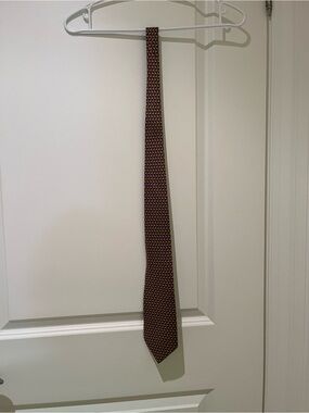 Salvatore Ferragamo Brown and Black Geometric Silk Tie